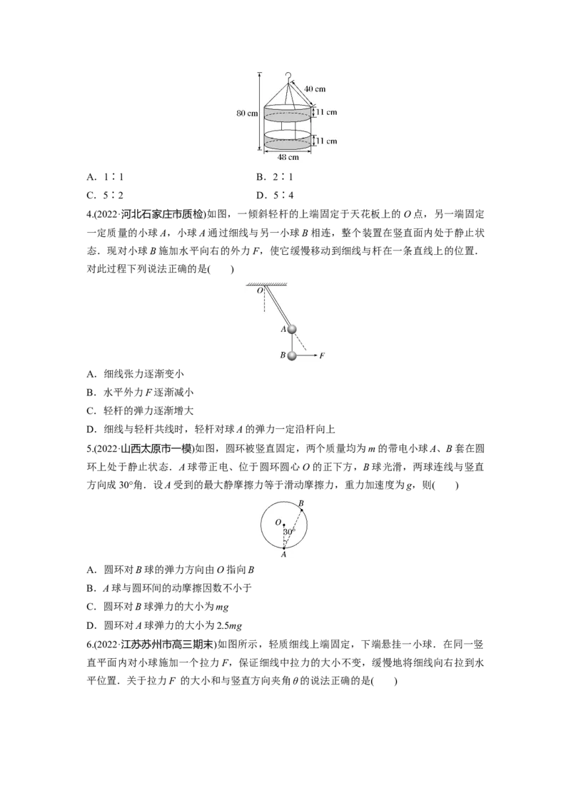 热点1　受力分析和物体平衡_4.2025物理总复习_2023年新高复习资料_二轮复习_2023年高考物理二轮复习讲义+课件（新高考版）_2023年高考物理二轮复习讲义（新高考版）_学生版_考前特训
