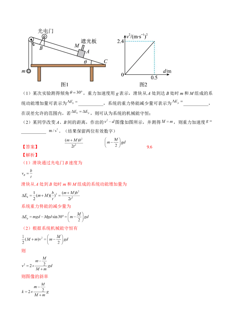 专题6.5本专题实验练&mdash;&mdash;2023年高考物理一轮复习讲练测（新教材新高考通用）（解析版）_4.2025物理总复习_2023年新高复习资料_一轮复习