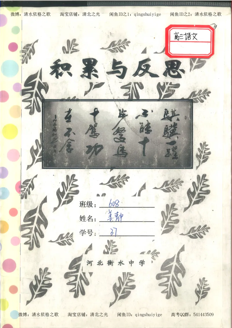 6.衡水中学高考积累与改错_高三语文（第2本）_210页_高中衡水学霸笔记_高中全部赠品_错题集高中九科_语文积累与改错