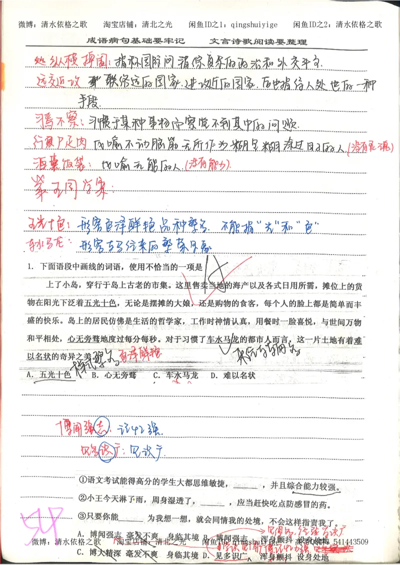 6.衡水中学高考积累与改错_高三语文（第2本）_210页_高中衡水学霸笔记_高中全部赠品_错题集高中九科_语文积累与改错