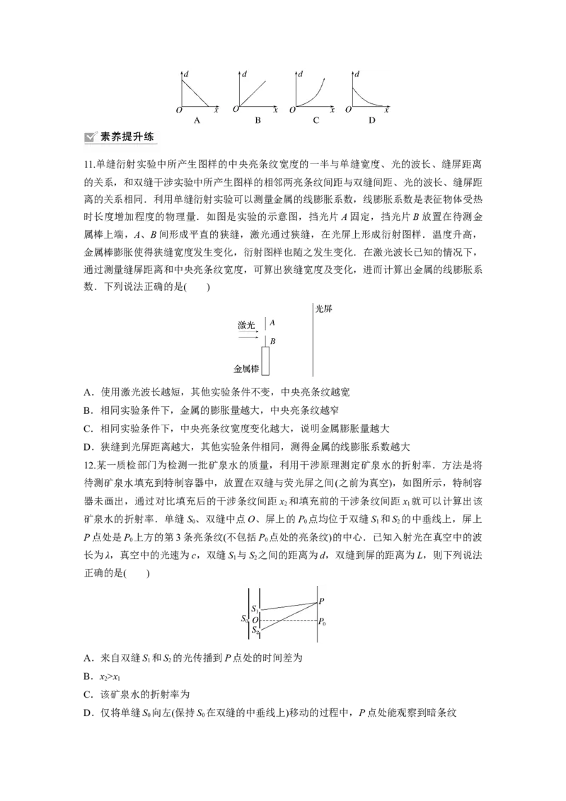 第14章第2练　光的干涉、衍射和偏振_4.2025物理总复习_2024年新高考资料_1.2024一轮复习_2024年高考物理一轮复习讲义（新人教版）_学生版在此文件夹_一轮复习85练