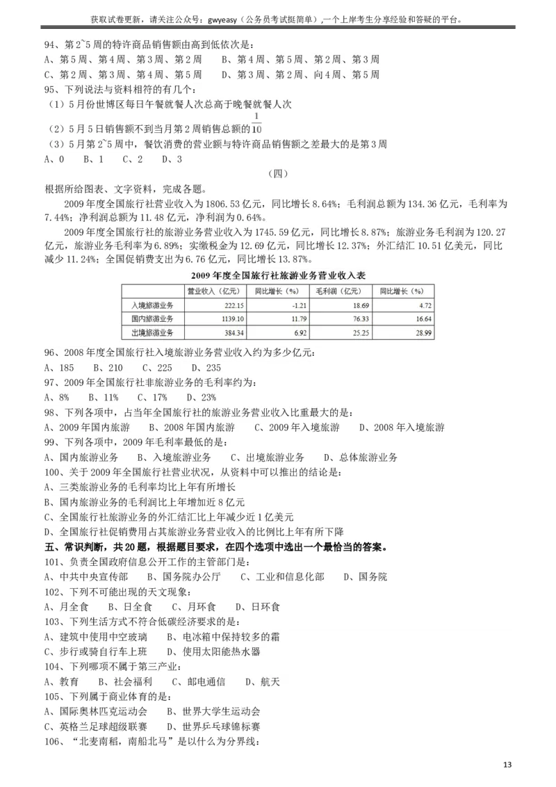 2010年918公务员联考《行测》（山西、河南、辽宁、福建、重庆、海南、青海、宁夏、内蒙古、陕西、西藏、甘肃）_34省+国考真题_此文件夹为word版,不推荐使用_题目_840