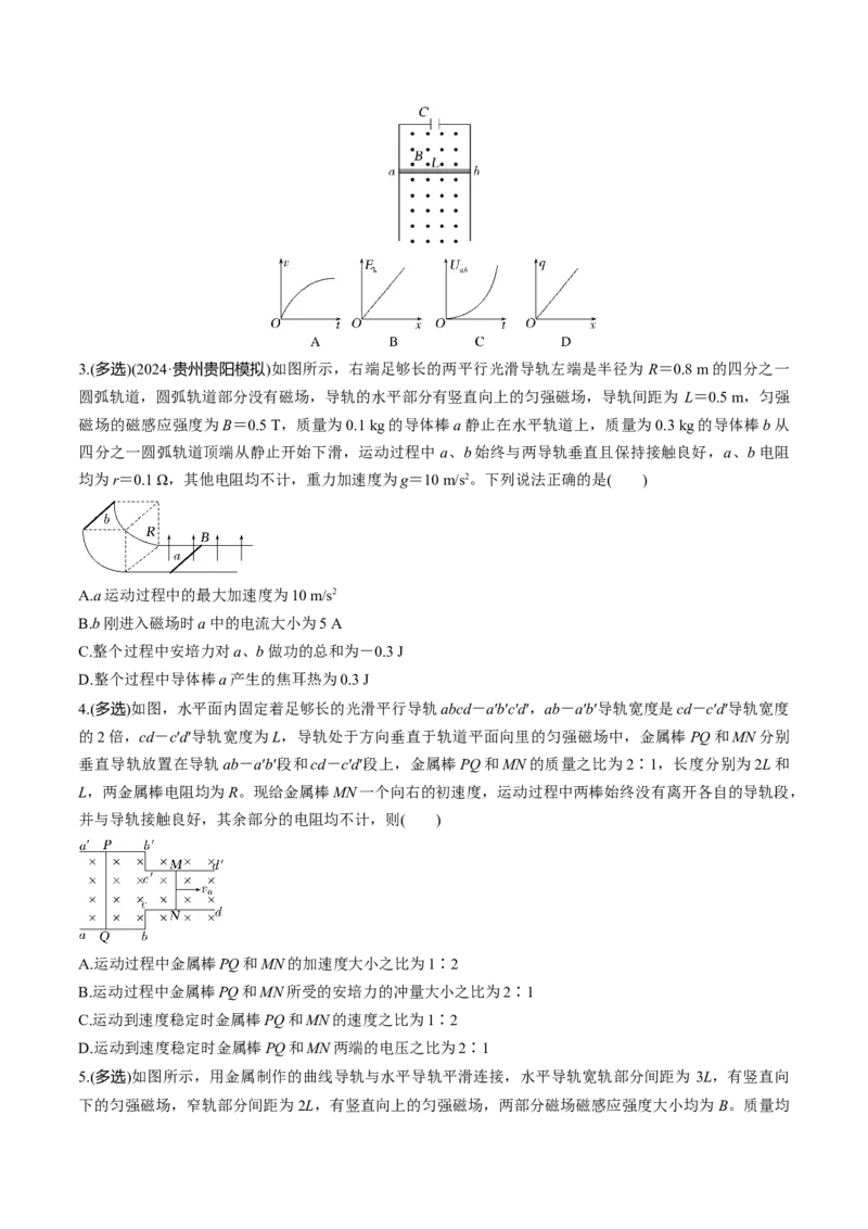 第56讲电磁感应中的动量问题（练习）（原卷版）_4.2025物理总复习_2025年新高考资料_一轮复习_2025年高考物理一轮复习讲练测（新教材新高考）