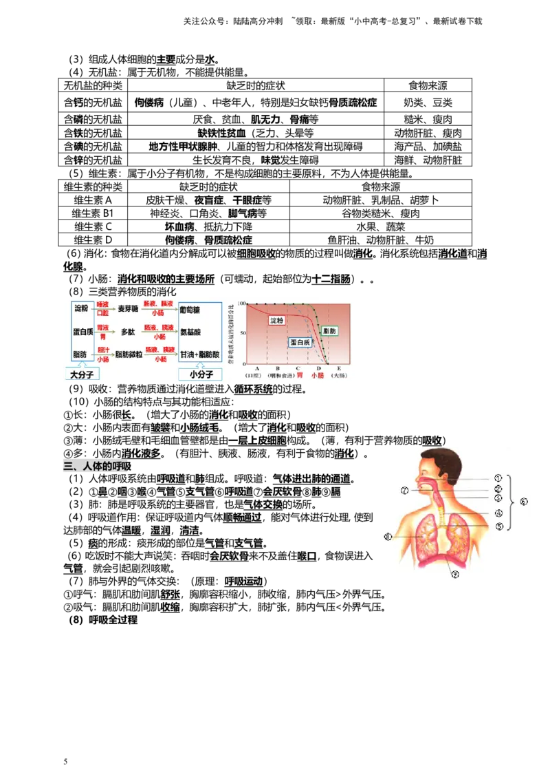 人教版中考生物教材核心知识必背_02中考总复习（2026版更新中）_08-生物-中考总复习_2025中考复习资料_2025中考生物必背知识点