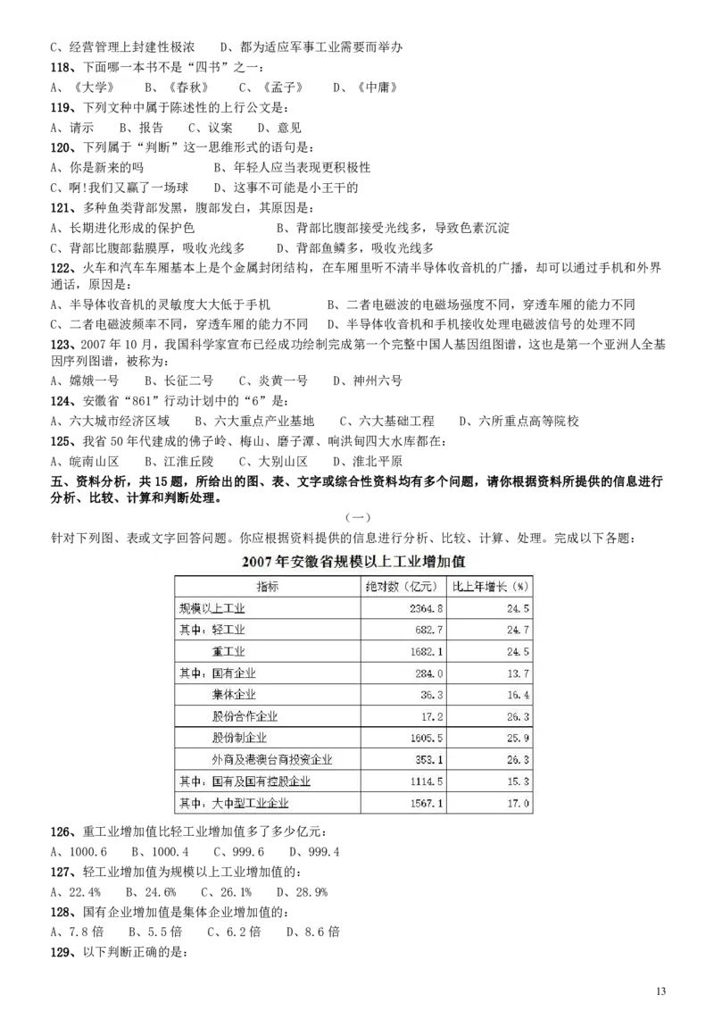 2008年安徽省公务员考试《行测》真题_34省+国考真题_34省考+国考pdf版推荐用这个版本_34省行测+申论真题pdf推荐用这个版本_安徽公务员考试真题pdf版_题目