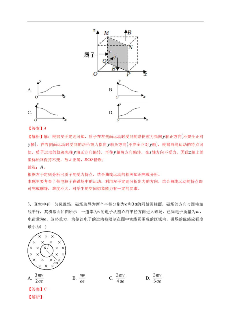 第02练　磁场对运动电荷(带电体)的作用（解析版）_4.2025物理总复习_2023年新高复习资料_一轮复习_2023年高考物理一轮复习小题多维练（新高考专用）_第十章　磁场_10第02练