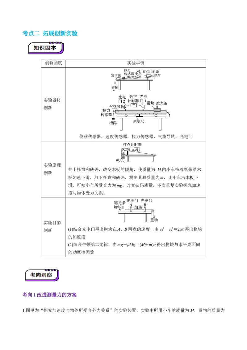 第12讲实验：探究加速度与物体受力、物体质量的关系（讲义）（解析版）_4.2025物理总复习_2025年新高考资料_一轮复习_2025年高考物理一轮复习讲练测（新教材新高考）