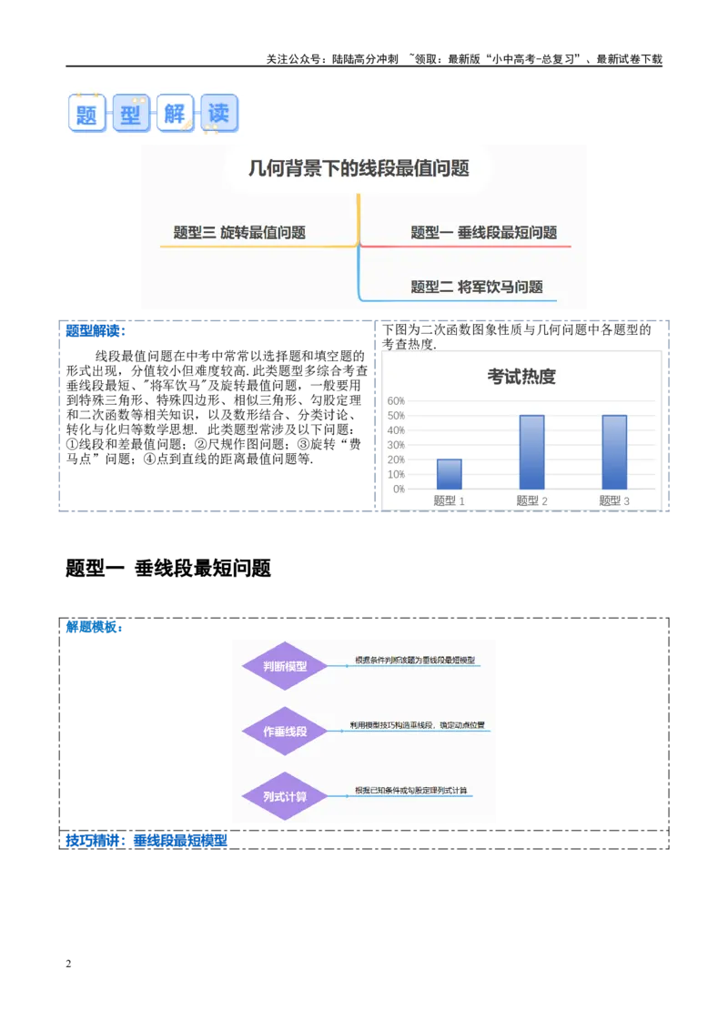 压轴题03几何背景下的线段最值问题（3题型+解题模板+技巧精讲）（解析版）_02中考总复习（2026版更新中）_02-数学-中考总复习_2024年中考复习资料_一轮复习资料_❤压轴题❤