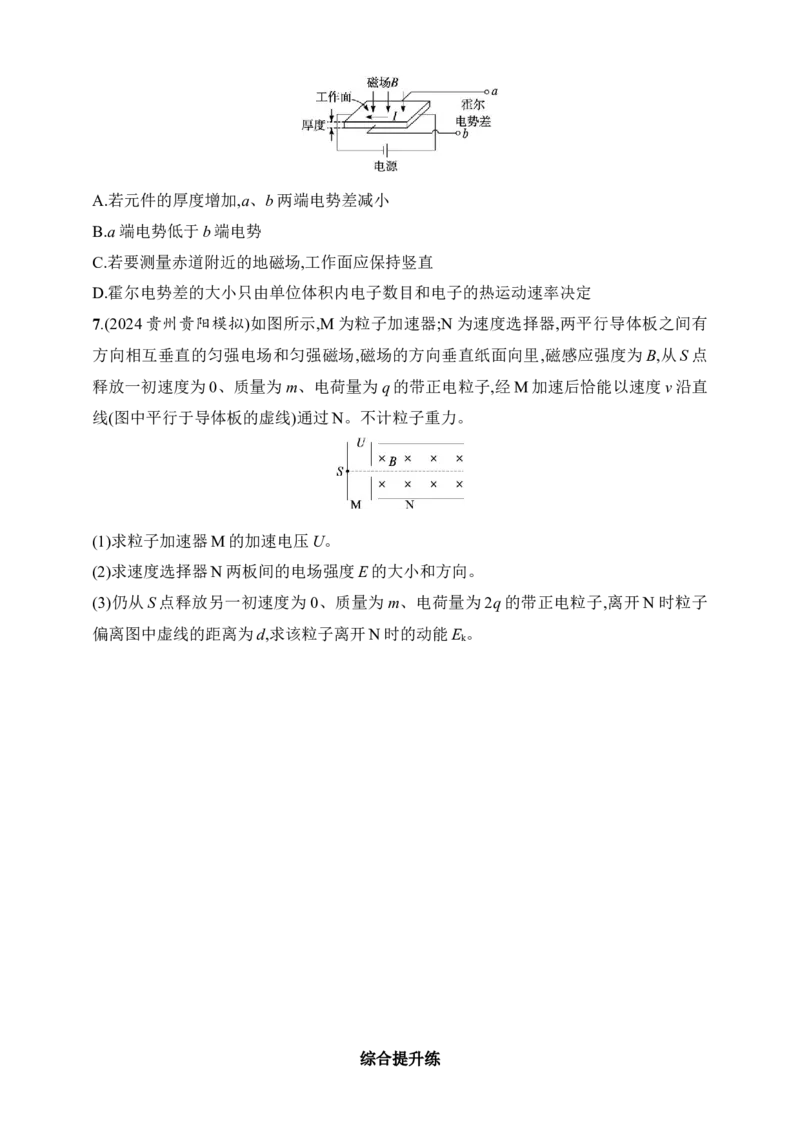 第11章　磁场第5讲　专题提升现代科技中的电场与磁场问题_4.2025物理总复习_2025年新高考资料_一轮复习_2025人教版新教材物理高考第一轮基础练（完结）