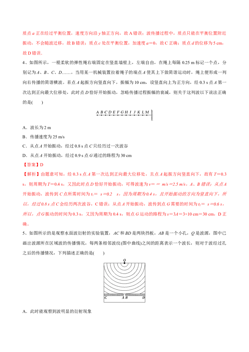 第二讲机械波（解析版）_4.2025物理总复习_2023年新高复习资料_一轮复习_2023年高三物理一轮复习精讲精练278111462_第十五章机械波_第二讲机械波-2023年高三物理一轮复习精讲精练
