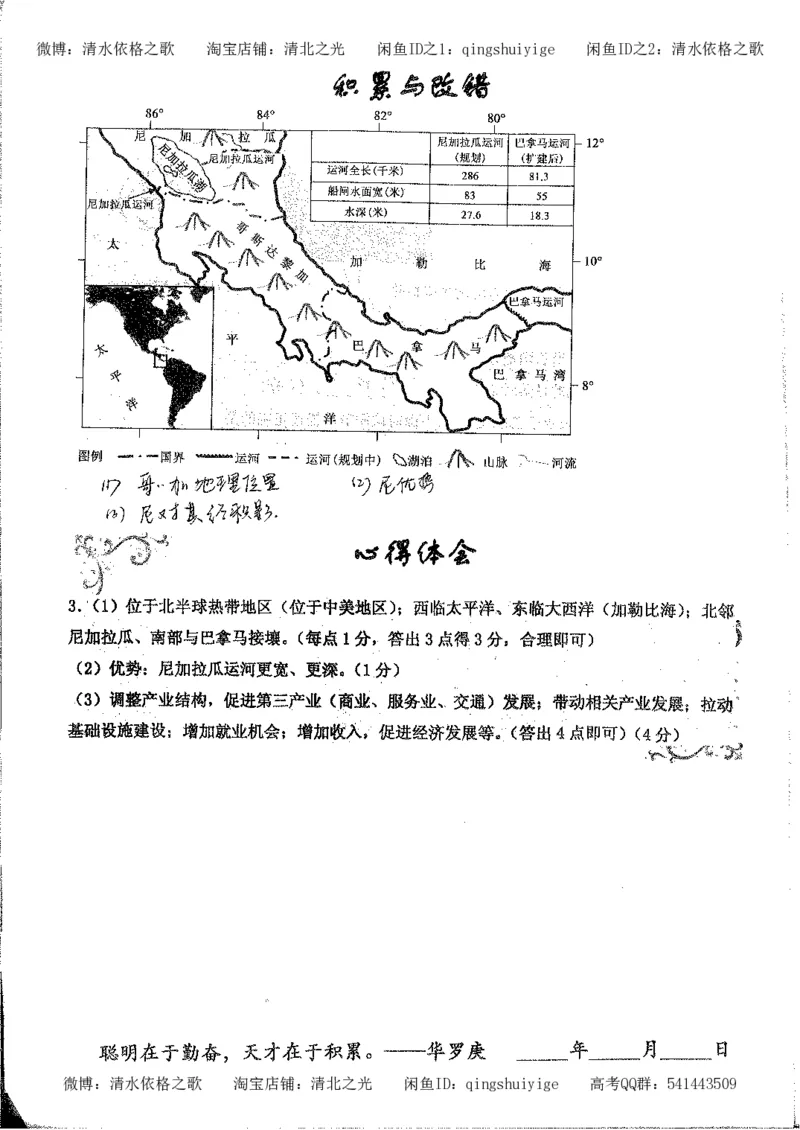 3.衡水中学高考积累与改错_地理（第3本）_164页_高中衡水学霸笔记_高中全部赠品_错题集高中九科_地理积累与改错