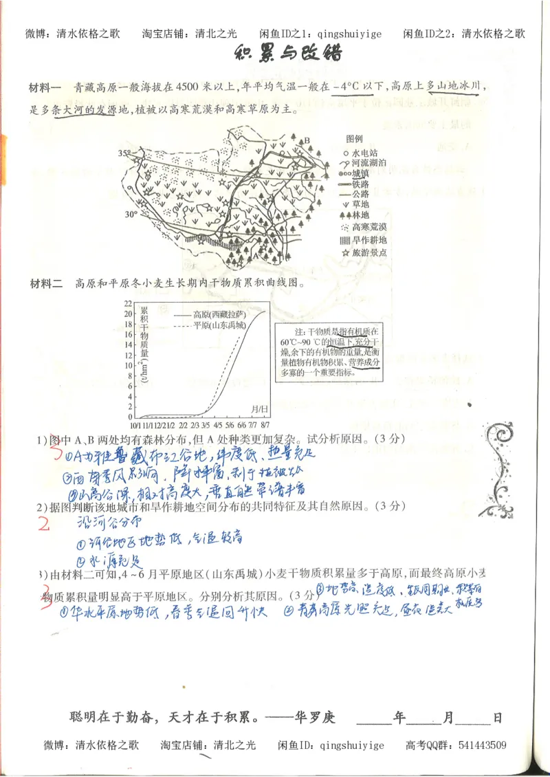 3.衡水中学高考积累与改错_地理（第3本）_164页_高中衡水学霸笔记_高中全部赠品_错题集高中九科_地理积累与改错