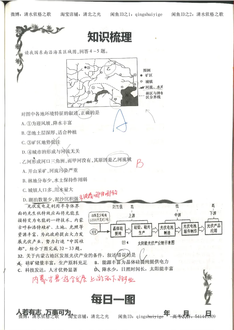 3.衡水中学高考积累与改错_地理（第3本）_164页_高中衡水学霸笔记_高中全部赠品_错题集高中九科_地理积累与改错