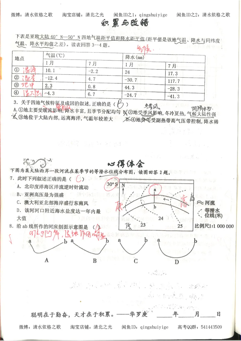 3.衡水中学高考积累与改错_地理（第3本）_164页_高中衡水学霸笔记_高中全部赠品_错题集高中九科_地理积累与改错