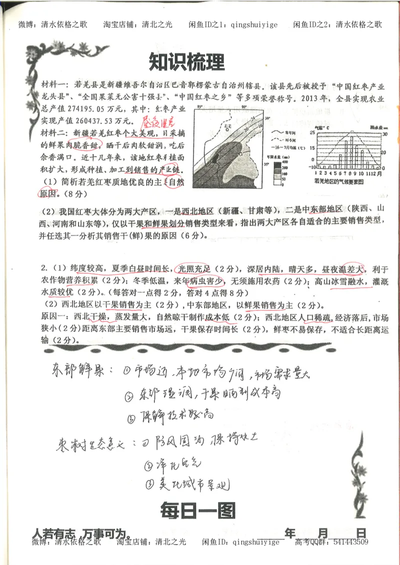 3.衡水中学高考积累与改错_地理（第3本）_164页_高中衡水学霸笔记_高中全部赠品_错题集高中九科_地理积累与改错