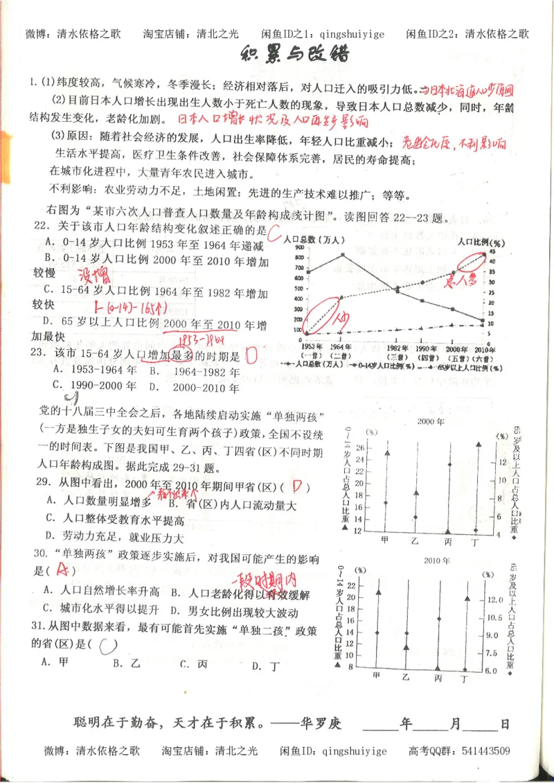 3.衡水中学高考积累与改错_地理（第3本）_164页_高中衡水学霸笔记_高中全部赠品_错题集高中九科_地理积累与改错