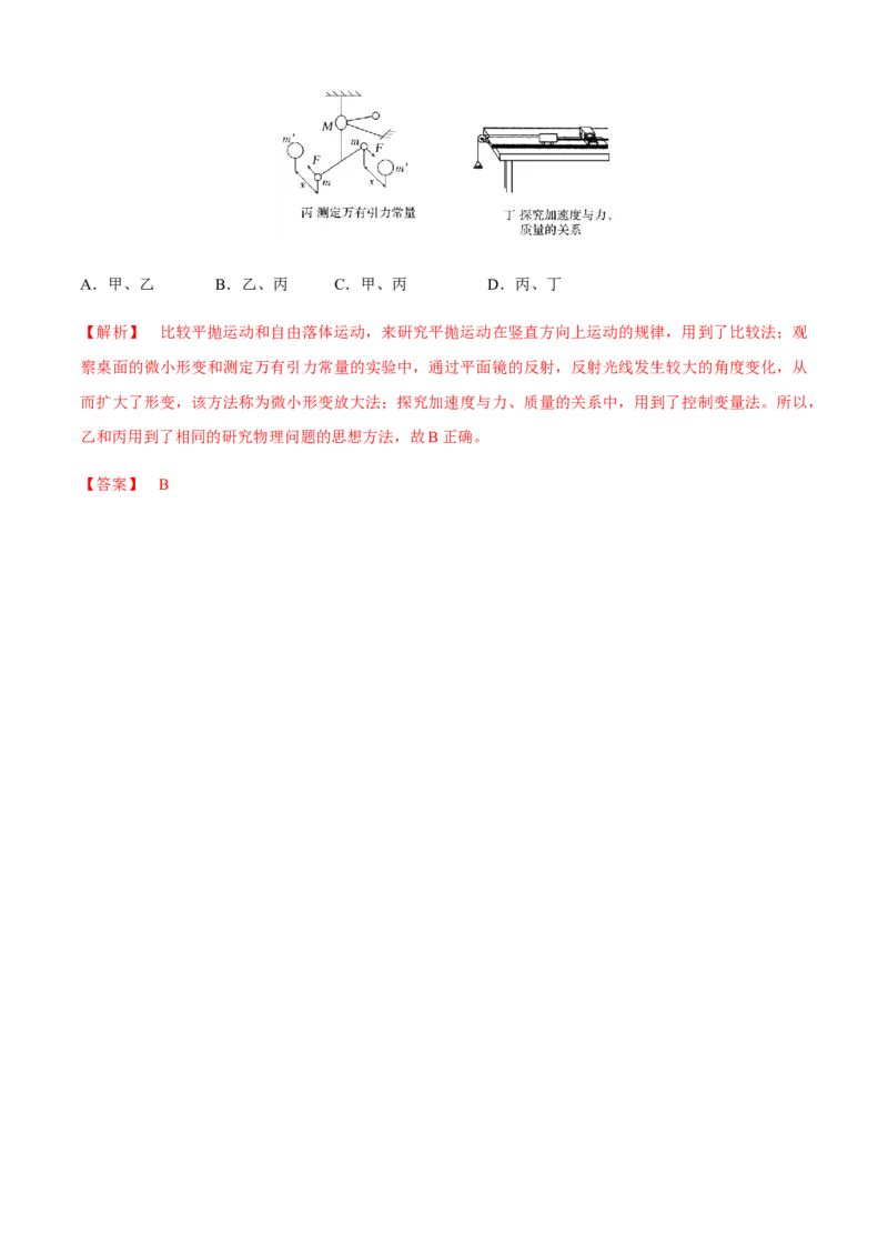 专题3.6练中厘清物理概念、物理学史及物理思想方法（解析版）_4.2025物理总复习_2023年新高复习资料_二轮复习_2023届高考物理二、三轮复习总攻略290387341