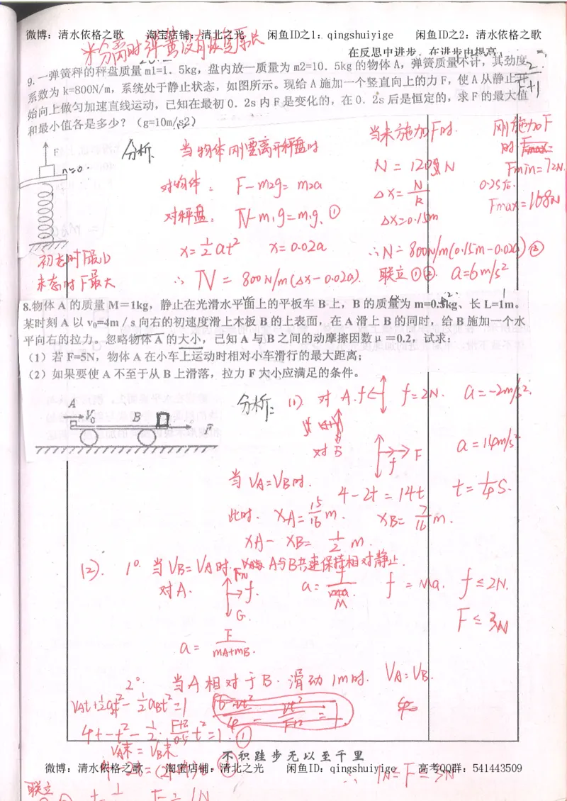 1.衡水中学高考积累与改错_高一物理（第1本）_110页_高中衡水学霸笔记_高中全部赠品_错题集高中九科_物理积累与改错