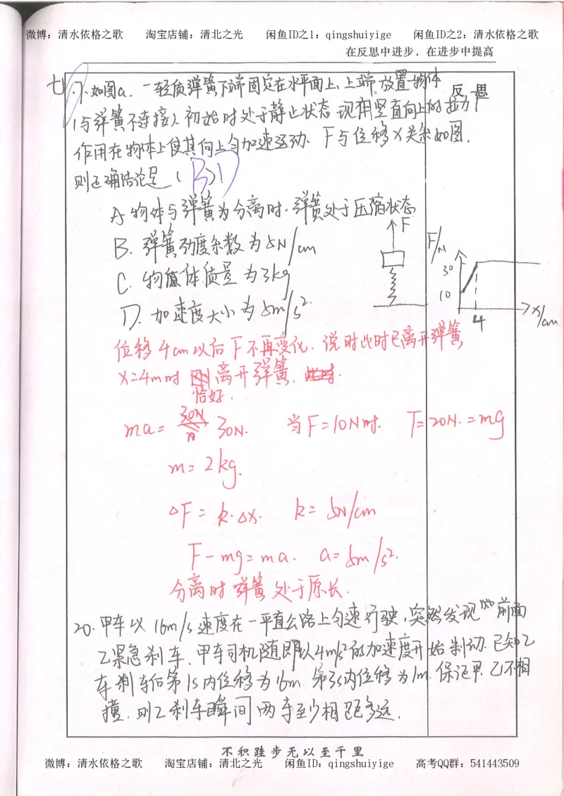 1.衡水中学高考积累与改错_高一物理（第1本）_110页_高中衡水学霸笔记_高中全部赠品_错题集高中九科_物理积累与改错