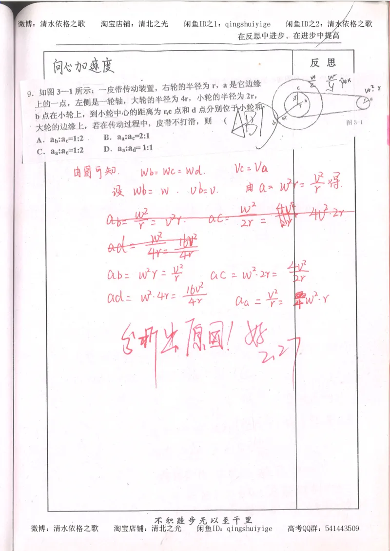 1.衡水中学高考积累与改错_高一物理（第1本）_110页_高中衡水学霸笔记_高中全部赠品_错题集高中九科_物理积累与改错