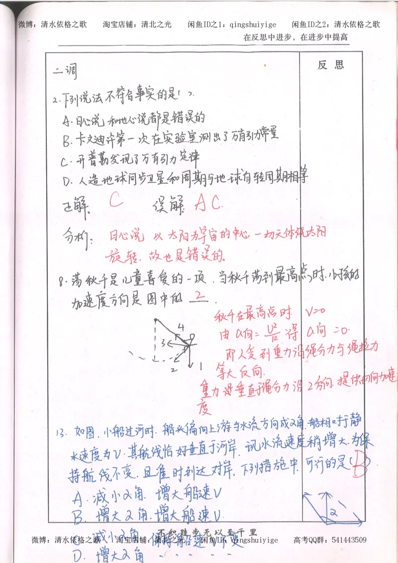 1.衡水中学高考积累与改错_高一物理（第1本）_110页_高中衡水学霸笔记_高中全部赠品_错题集高中九科_物理积累与改错