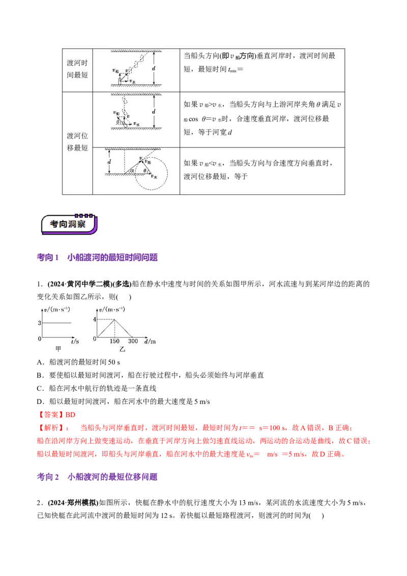 第13讲曲线运动、运动的合成与分解（讲义）（解析版）_4.2025物理总复习_2025年新高考资料_一轮复习_2025年高考物理一轮复习讲练测（新教材新高考）