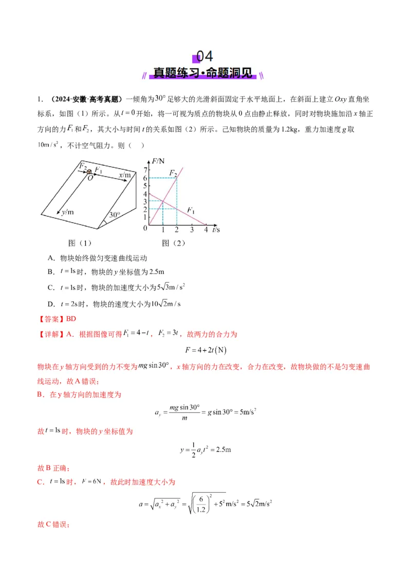 第13讲曲线运动、运动的合成与分解（讲义）（解析版）_4.2025物理总复习_2025年新高考资料_一轮复习_2025年高考物理一轮复习讲练测（新教材新高考）
