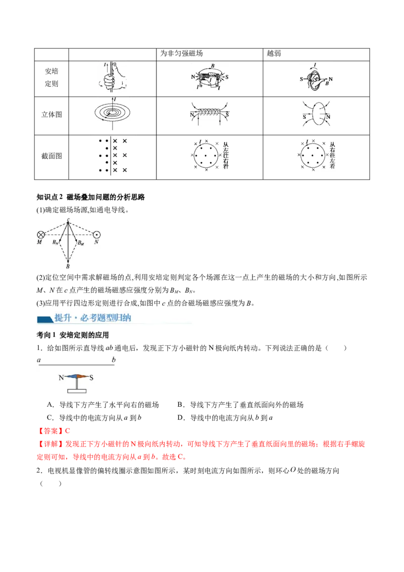 第49讲磁场及其对电流的作用（讲义）（解析版）_4.2025物理总复习_2024年新高考资料_1.2024一轮复习_2024年高考物理一轮复习讲练测（新教材新高考）_第49讲磁场及其对电流的作用（讲义）
