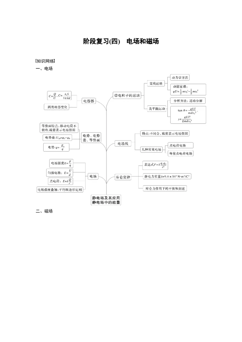 第十一章　阶段复习(四)　电场和磁场_4.2025物理总复习_2025年新高考资料_一轮复习_2025物理大一轮复习讲义+课件ppt（完结）_2025物理大一轮复习讲义学生用书Word版文档整书