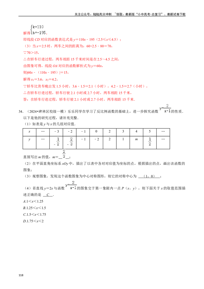 热点04一次函数与反比例函数（12大题型+满分技巧+限时分层检测）（解析版）_02中考总复习（2026版更新中）_02-数学-中考总复习_2024年中考复习资料_二轮复习资料_热点