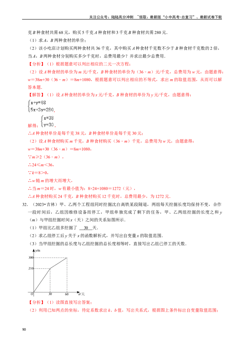 热点04一次函数与反比例函数（12大题型+满分技巧+限时分层检测）（解析版）_02中考总复习（2026版更新中）_02-数学-中考总复习_2024年中考复习资料_二轮复习资料_热点