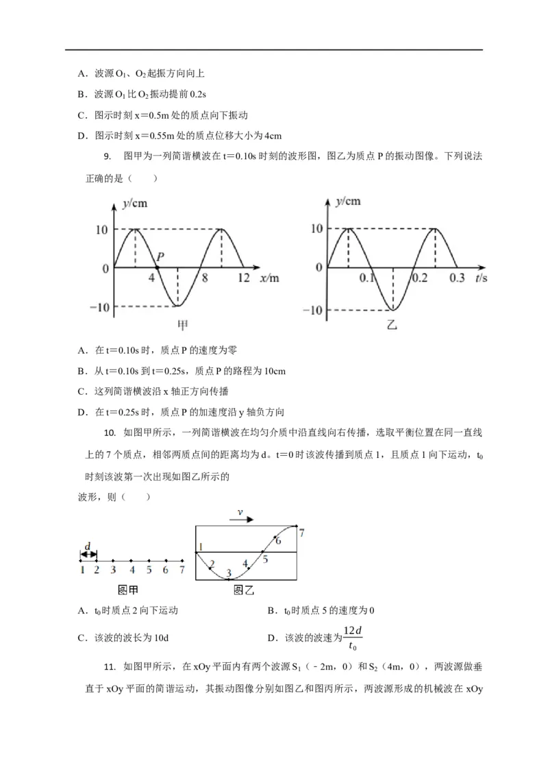 第94讲波的图像与振动图像综合问题（原卷版）_4.2025物理总复习_2023年新高复习资料_专项复习_2023届高三物理高考复习101微专题模型精讲精练