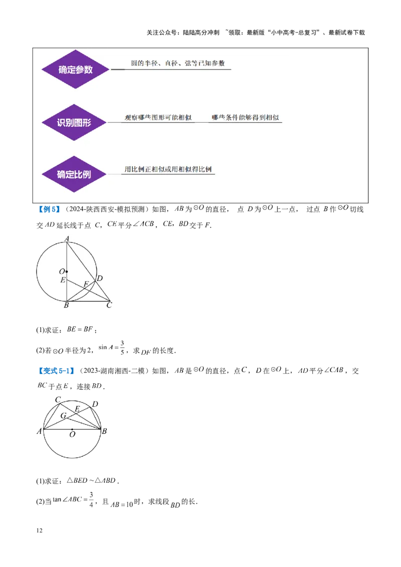 压轴题04圆的综合（5题型+解题模板+技巧精讲）（原卷版）_02中考总复习（2026版更新中）_02-数学-中考总复习_2024年中考复习资料_一轮复习资料_❤压轴题❤