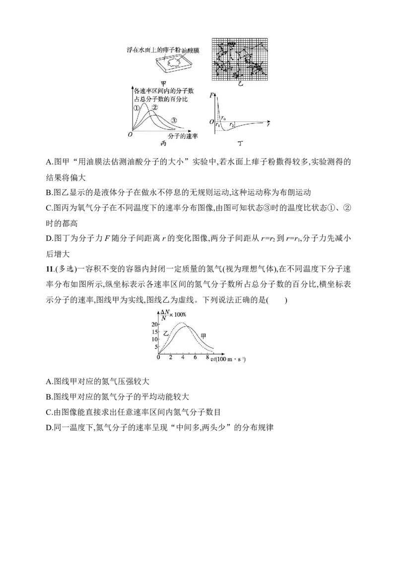 第15章　热学第1讲　分子动理论　内能_4.2025物理总复习_2025年新高考资料_一轮复习_2025人教版新教材物理高考第一轮基础练（完结）