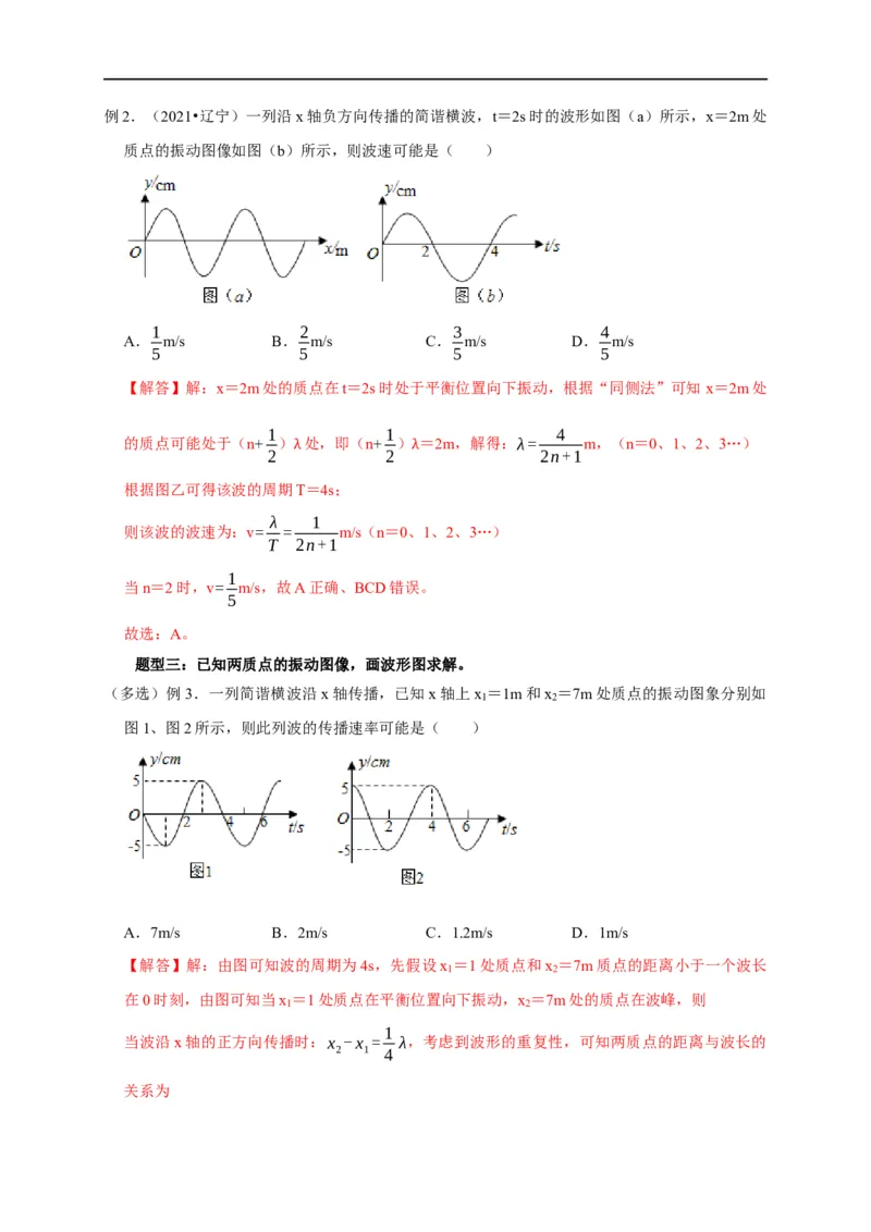 第94讲波的图像与振动图像综合问题（解析版）_4.2025物理总复习_2023年新高复习资料_专项复习_2023届高三物理高考复习101微专题模型精讲精练