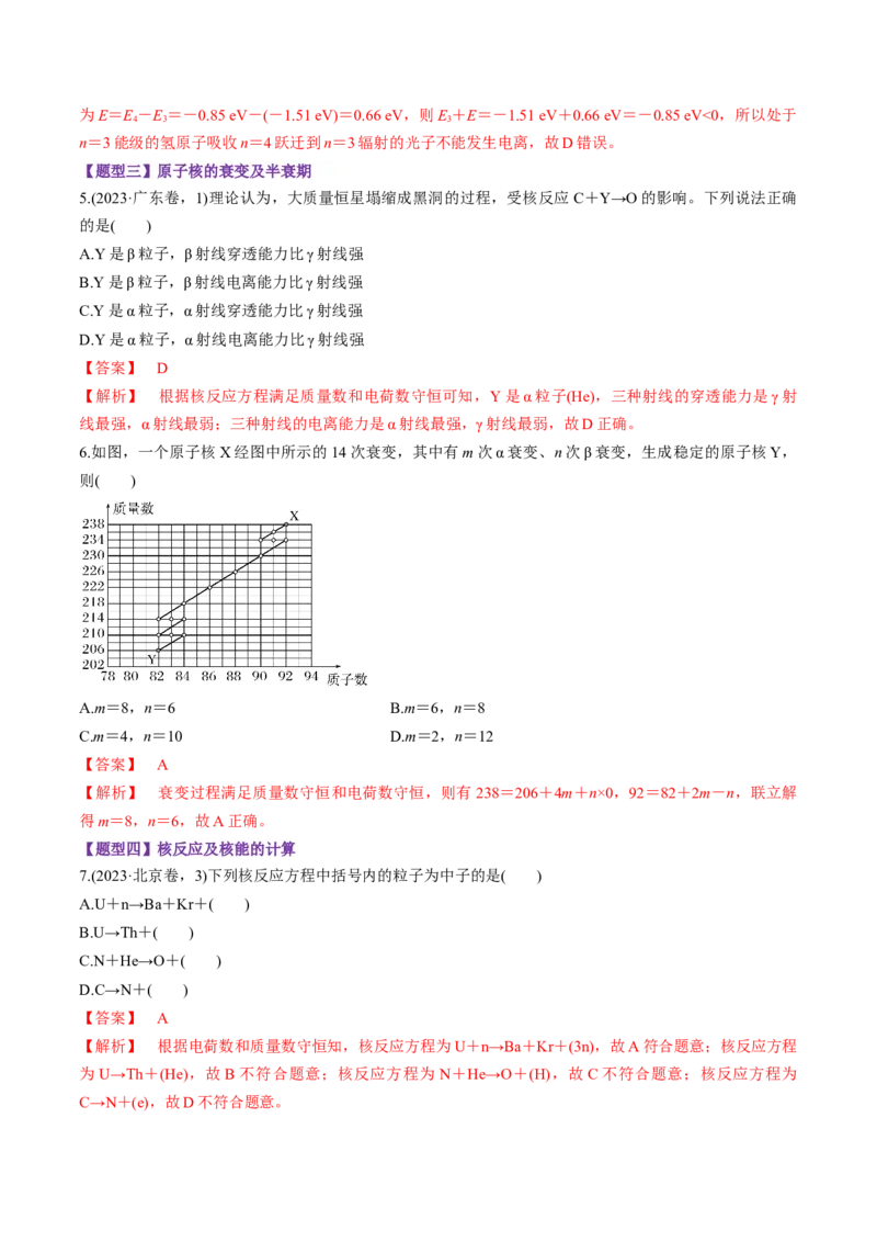 第68讲原子结构和原子核（练习）（解析版）_4.2025物理总复习_2025年新高考资料_一轮复习_2025年高考物理一轮复习讲练测（新教材新高考）