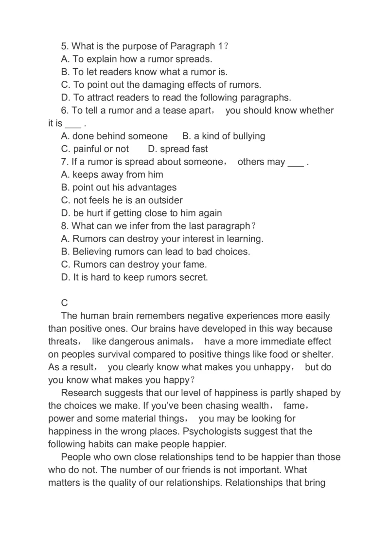 2023届高考英语二轮复习分类综合训练：阅读理解阅读七选五完形填空书面表达（含答案）_3.2025英语总复习_赠品通用版（老高考）复习资料_二轮复习