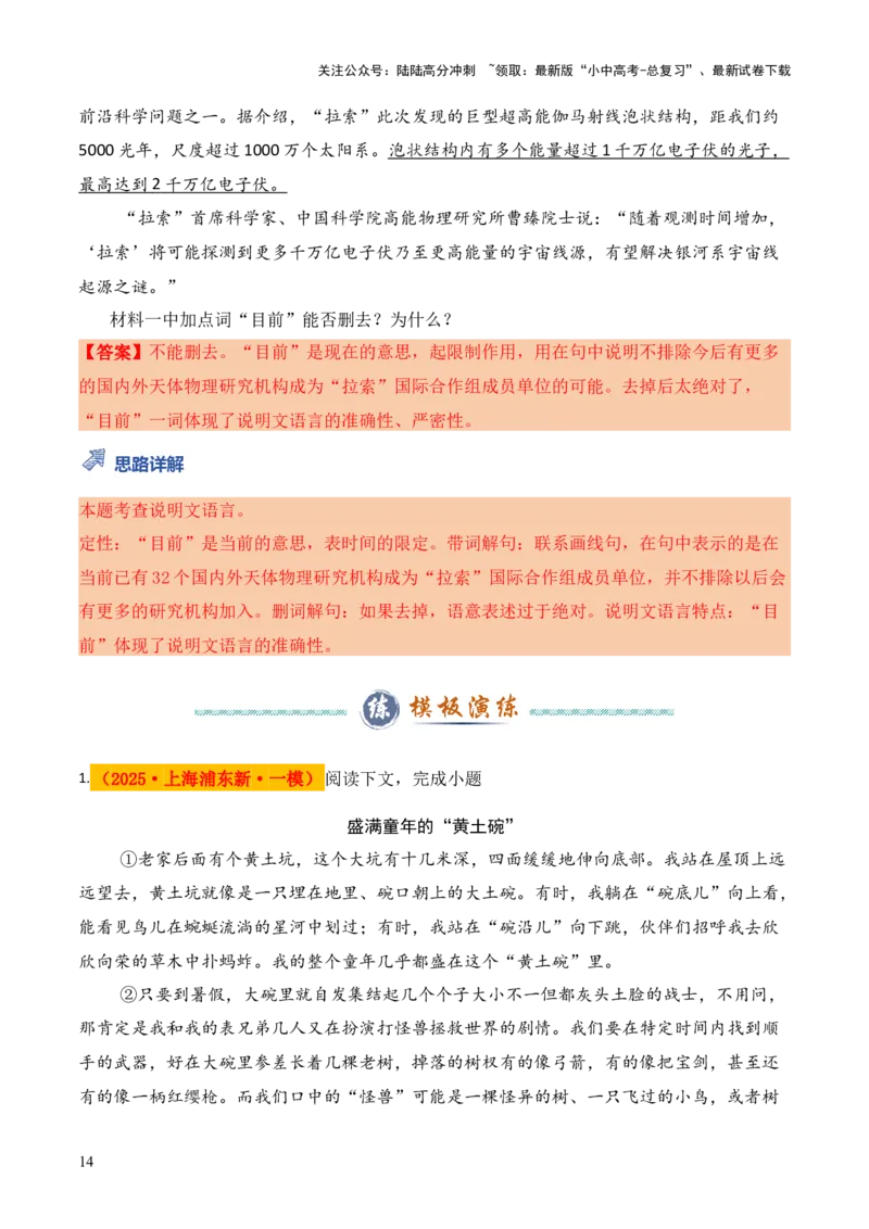 模板03词语（段落）删除（调换）类（答题模板）解析版_02中考总复习（2026版更新中）_01-语文-中考总复习_2025年中考资料_2025年中考语文答题方法模板