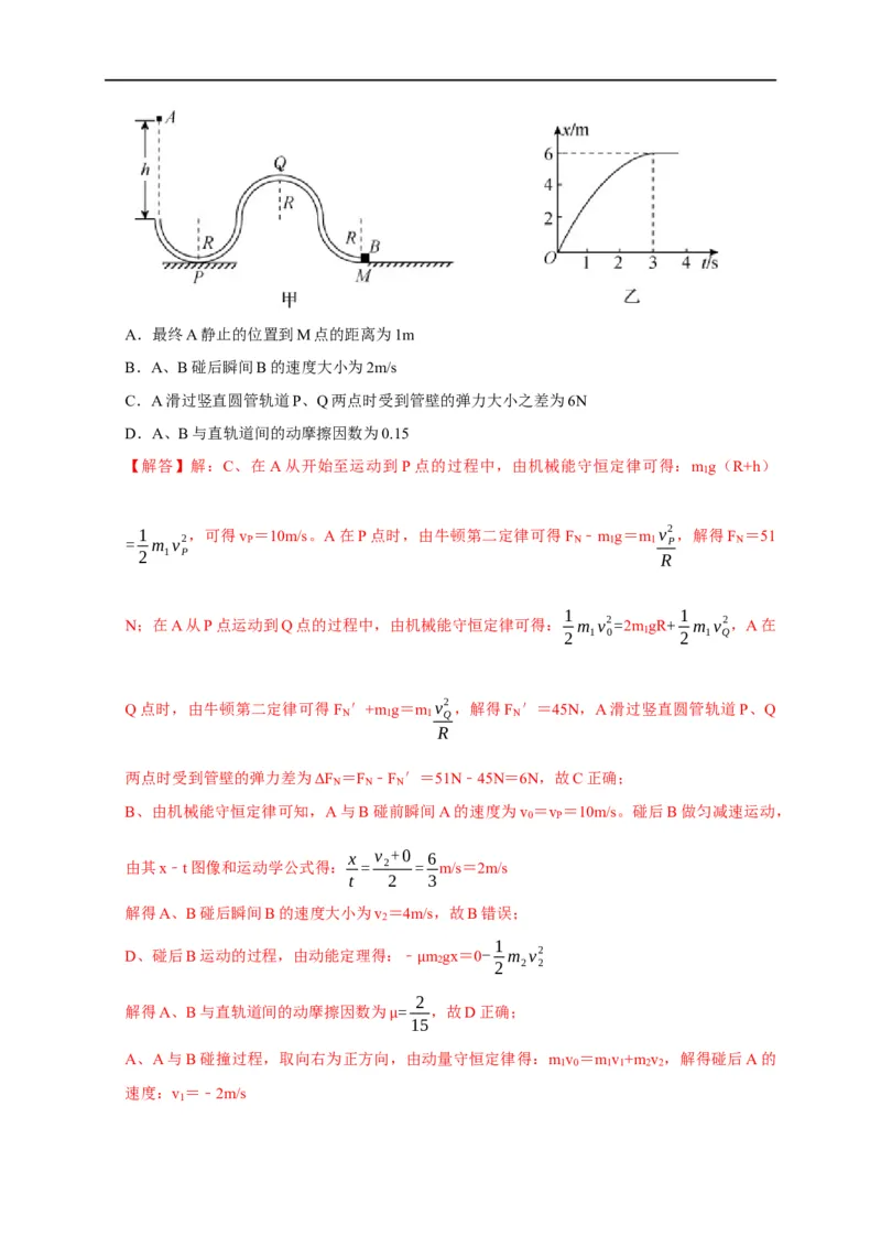 专题14动量守恒定律及应用（解析版）_4.2025物理总复习_赠品通用版（老高考）复习资料_专项复习_2023年高考冲刺物理热点知识讲练与题型归纳（全国通用）