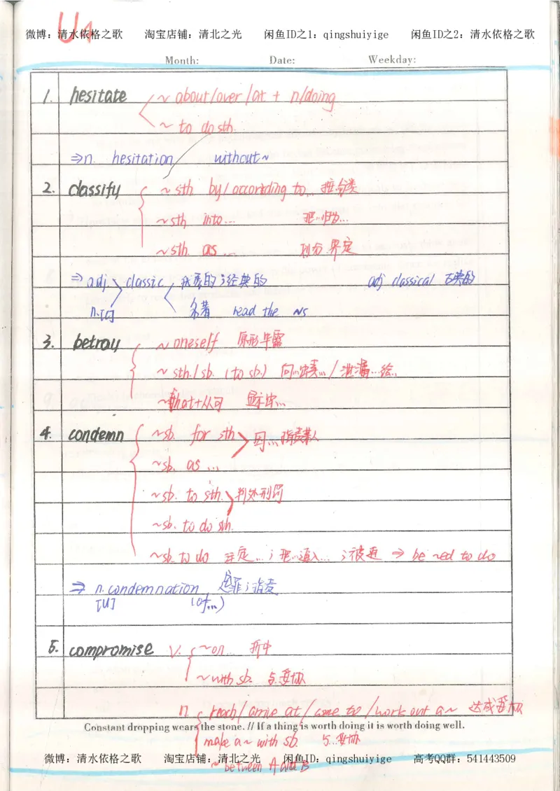1积累与改错_英语_174页_高中衡水学霸笔记_高中全部赠品_错题集高中九科_英语积累与改错