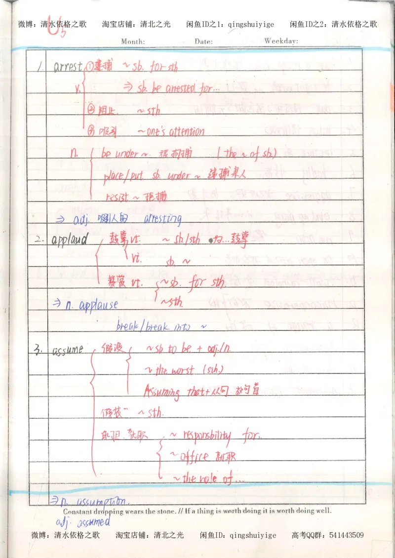 1积累与改错_英语_174页_高中衡水学霸笔记_高中全部赠品_错题集高中九科_英语积累与改错