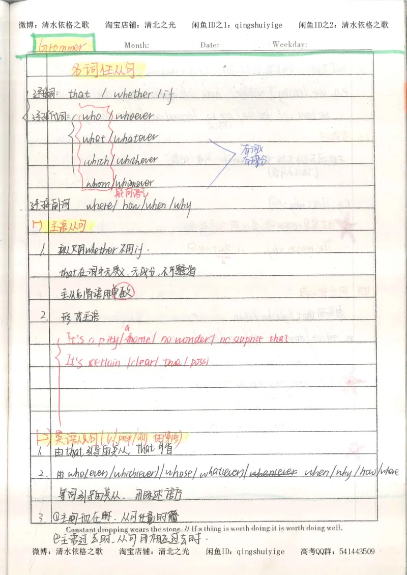 1积累与改错_英语_174页_高中衡水学霸笔记_高中全部赠品_错题集高中九科_英语积累与改错