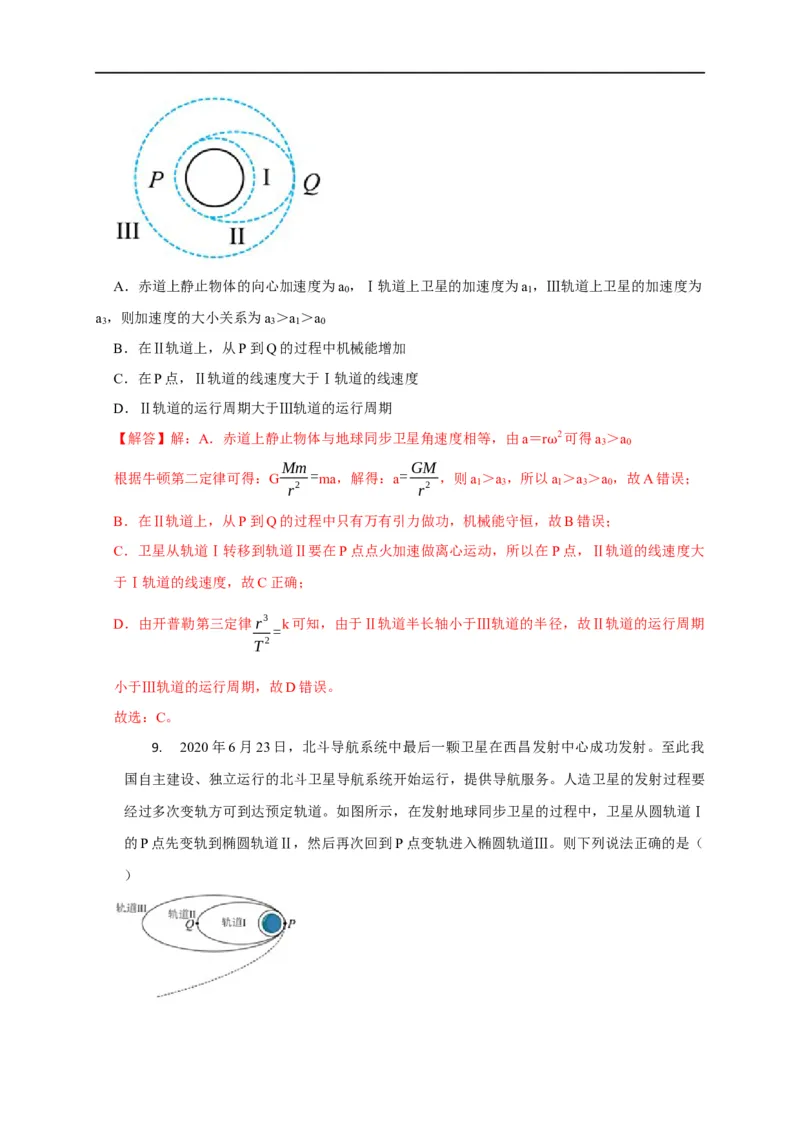 第24讲同步、近地卫星模型、赤道物体转动模型及其物理量的比较（解析版）_4.2025物理总复习_2023年新高复习资料_专项复习_2023届高三物理高考复习101微专题模型精讲精练