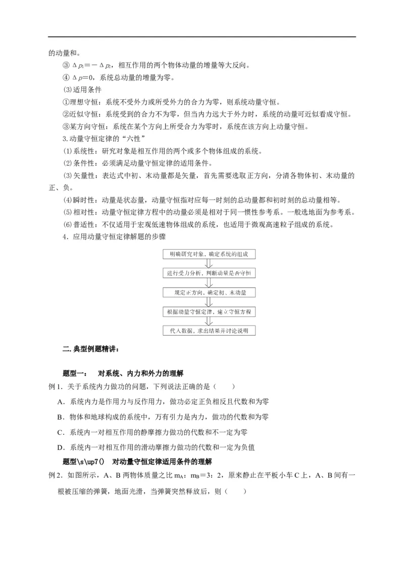 第42讲动量守恒的判定及某一方向上的动量守恒问题（原卷版）_4.2025物理总复习_2023年新高复习资料_专项复习_2023届高三物理高考复习101微专题模型精讲精练