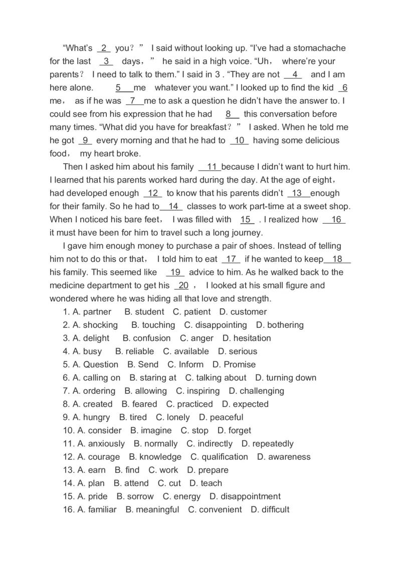 2023届高考英语一轮复习阅读理解完形填空语法填空分类综合训练（含答案）(1)_3.2025英语总复习_赠品通用版（老高考）复习资料_二轮复习