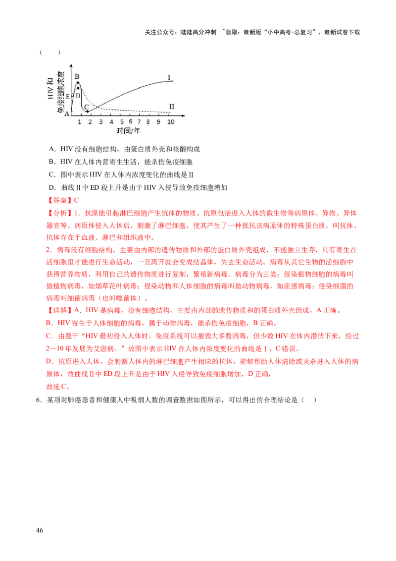 主题五人体生理与健康（讲练）（解析版）_02中考总复习（2026版更新中）_08-生物-中考总复习_2025中考复习资料_2025中考二轮课件ppt+讲义+练习生物_讲义+练习