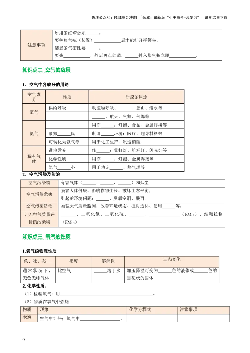 主题二物质的性质和应用Ⅰ&mdash;&mdash;空气、氧气、碳及其氧化物（讲练）（原卷版）_02中考总复习（2026版更新中）_05-化学-中考总复习_2025年中考复习资料_2025中考二轮课件ppt+讲义+练习化学