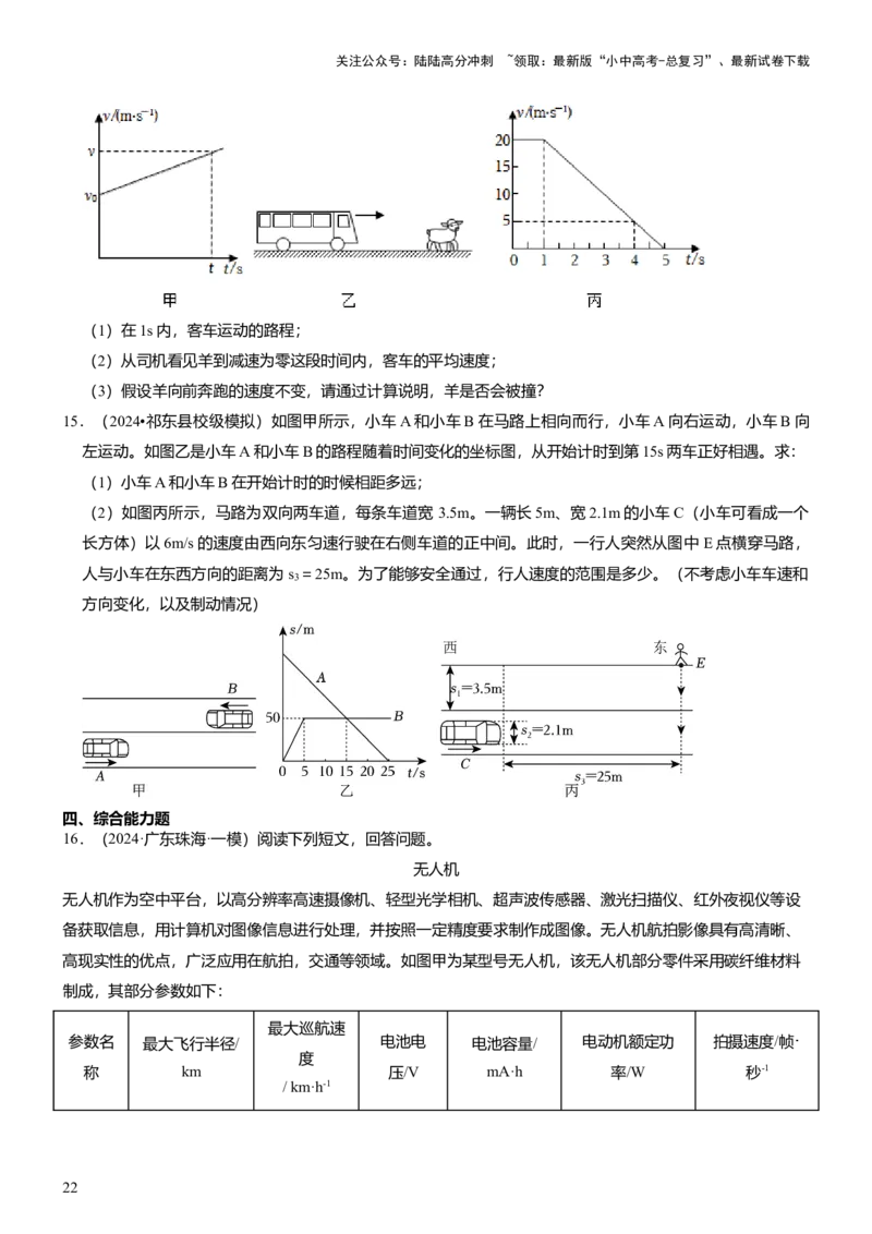 压轴题11运动和力力热、力电计算难点分析（原卷版）_02中考总复习（2026版更新中）_04-物理-中考总复习_2024年中考复习资料_三轮复习_2024年中考物理压轴题专项训练（全国通用）