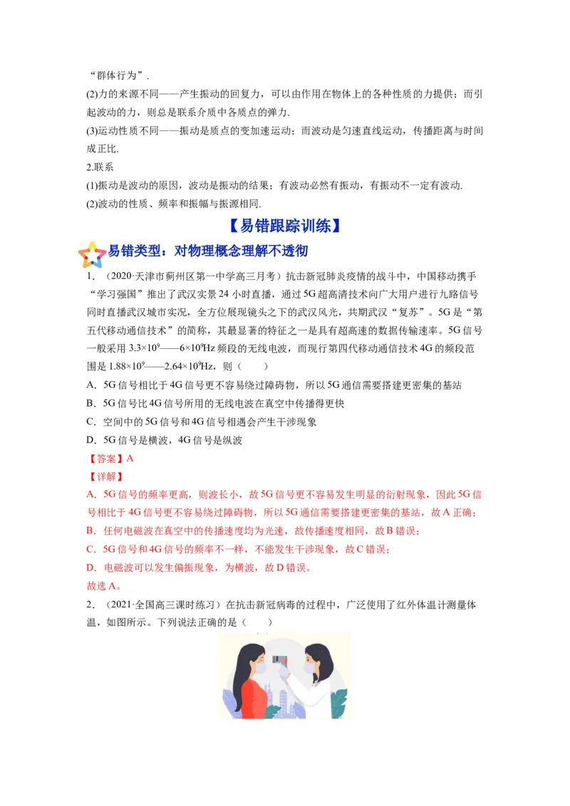 备战2023年高考物理考试易错题&mdash;易错点33机械振动机械波答案_4.2025物理总复习_2023年新高复习资料_一轮复习_备战2023新高考物理一轮复习考试易错题（含答案）