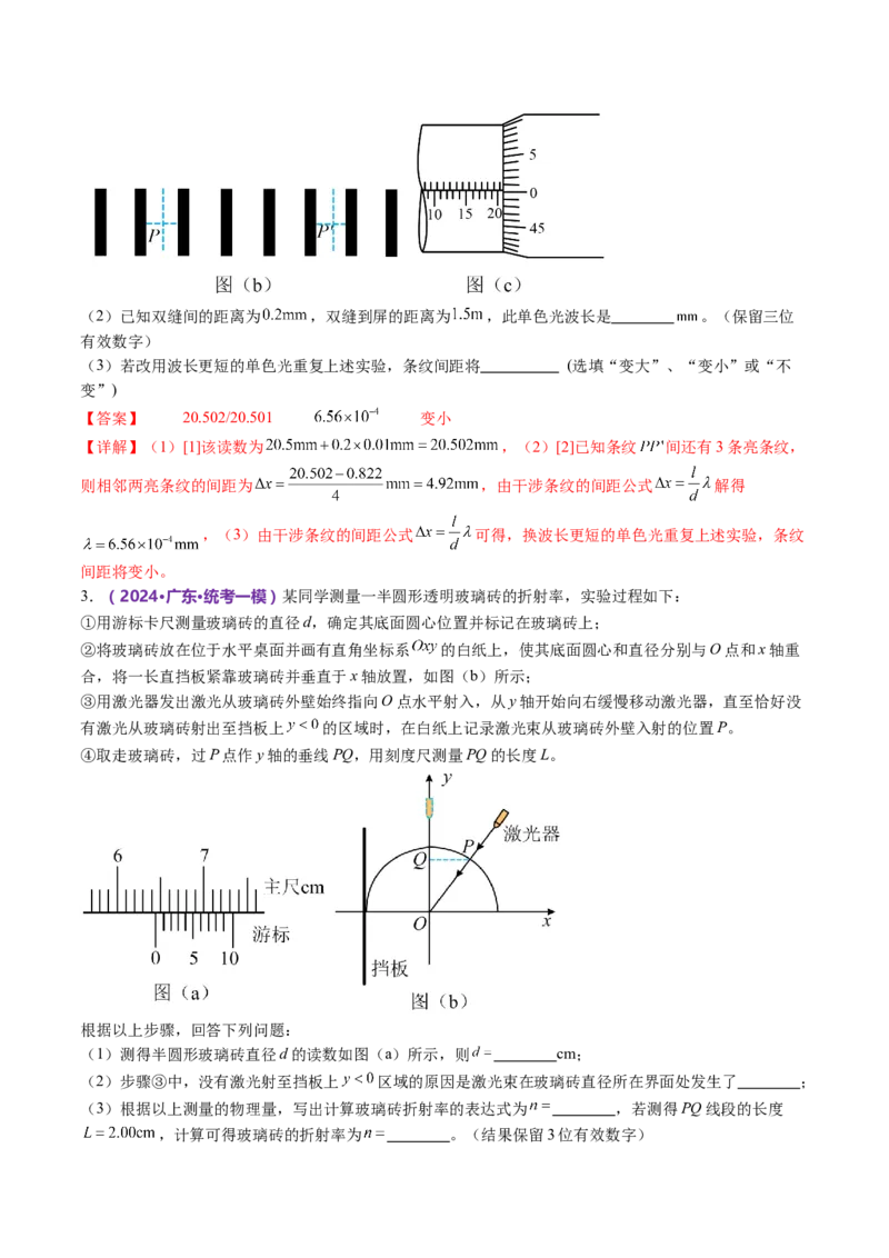 专题21热学和光学实验（讲义）（解析版）_4.2025物理总复习_2024年新高考资料_2.2024二轮复习_2024年高考物理二轮复习讲练测（新教材新高考）